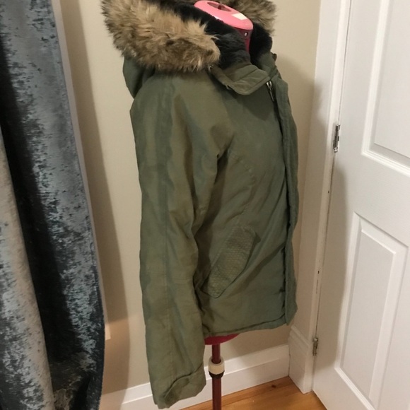 TNA Khaki Fur-Trimmed Utility Jacket - Picture 3 of 5